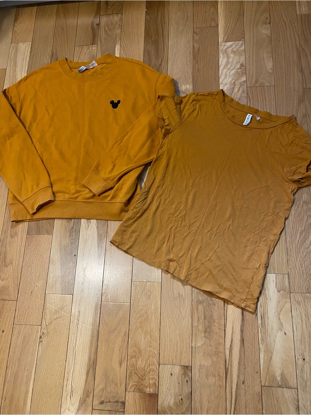 H&M Women's Crewneck Sweater and Tee in Mustard
